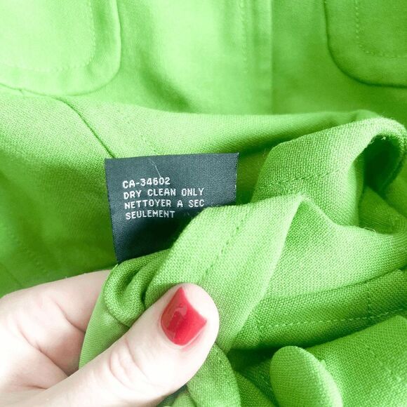 Mario Serrani Womens Jacket Button Down Wool Long Sleeve Green Size 6 - Picture 6 of 9